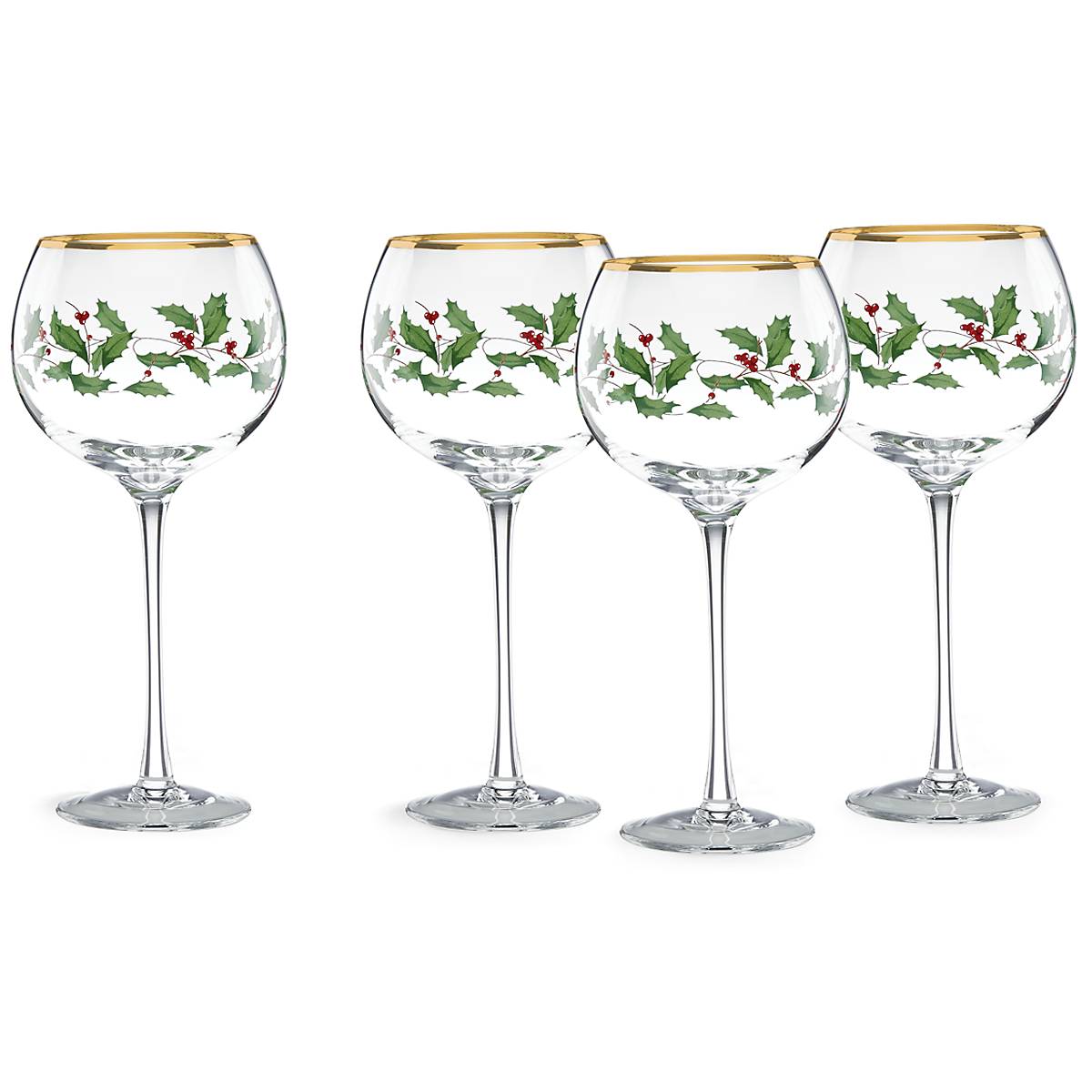 4 Lenox Crystal Stemware Wine Glasses Wine Goblets Vintage 