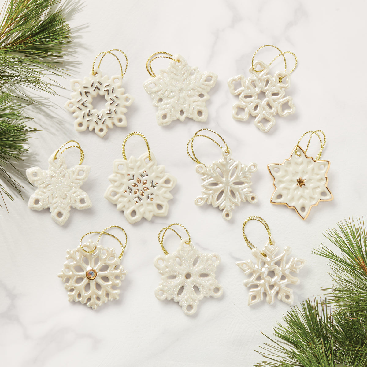 Lenox Mini Snowflake 3-Piece Ornament Set