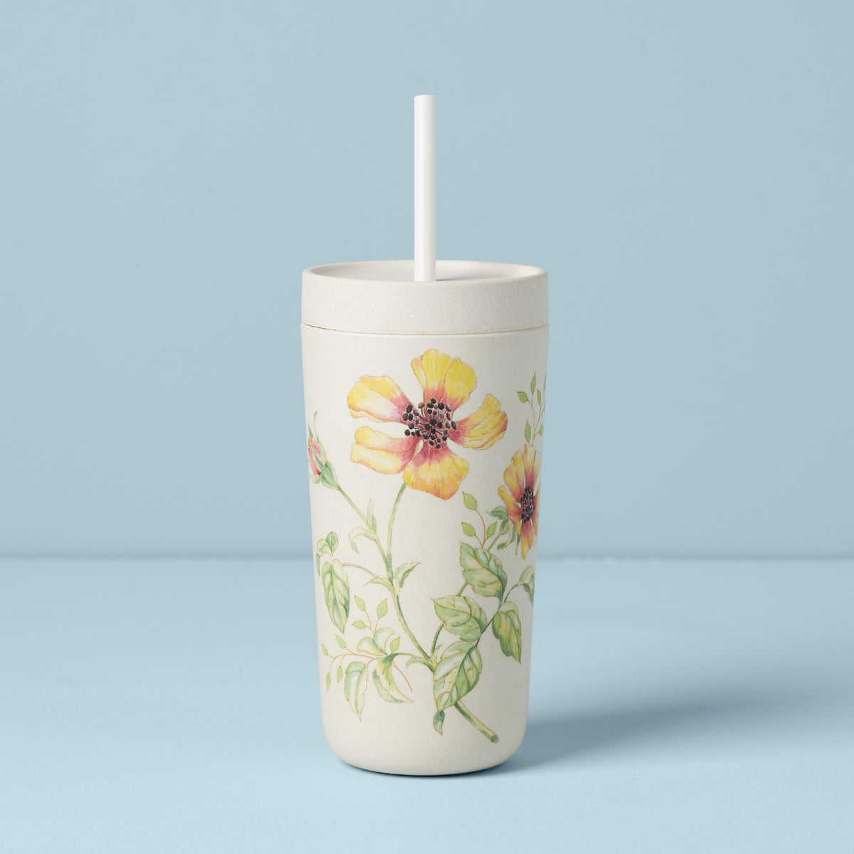 Butterfly Meadow Light Blue Tumbler With Straw – Lenox Corporation