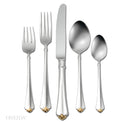 Gold Juilliard 5 Piece Fine Flatware Place Setting, Service For 1