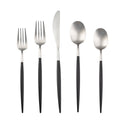 Evora Satin Black-Handle 20-Piece Flatware Set