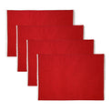 French Perle Red Placemats, Set of 4