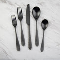 Colby Hammered Black 20-Piece Flatware Set