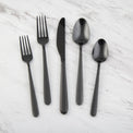 Quinn Black Sand/Mirror 20-Piece Flatware Set