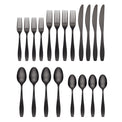 January Black Satin 20-Piece Flatware Set