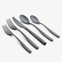 Averie Black Satin 20-Piece Flatware Set