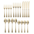 Kenne Hammered Champagne Satin 20-Piece Flatware Set