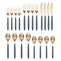 Kiernan Navy Champagne 20-Piece Flatware Set