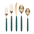 Kiernan Forest Green Champagne 20-Piece Flatware Set