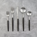 Sojourn Black POM Satin 20-Piece  Flatware Set