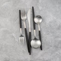 Sojourn Black POM Satin 20-Piece  Flatware Set