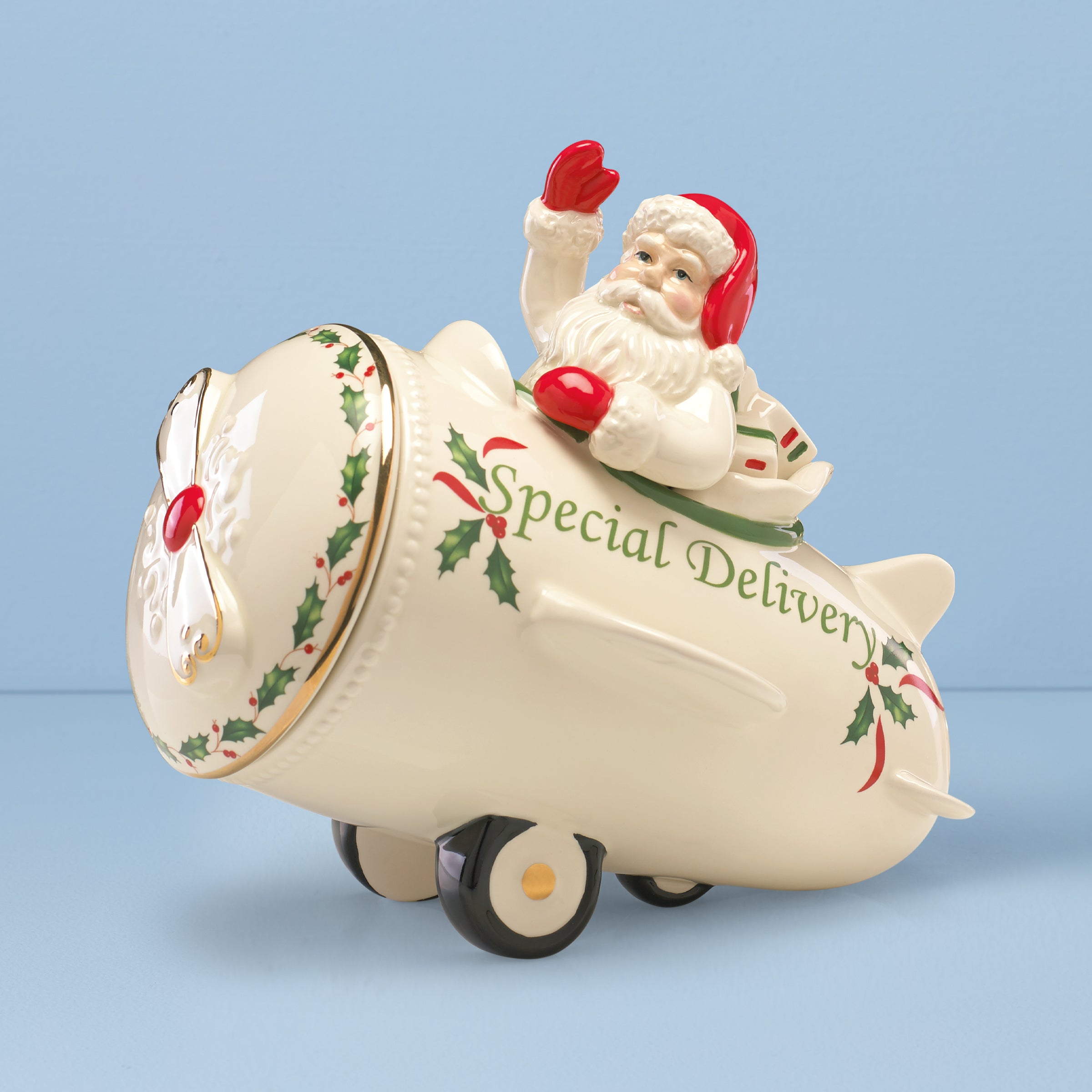 Cookie Jar Santa flying plane outlet