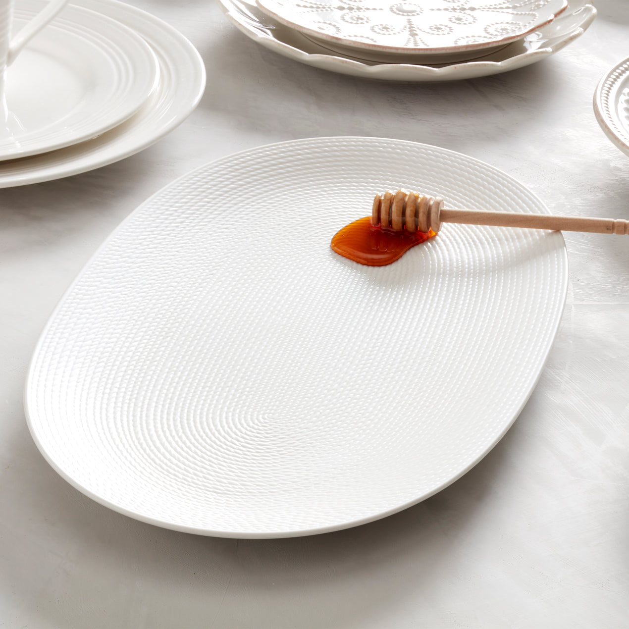 White Oval Plates