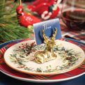 Gold Reindeer Placecard Holder