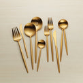 Skandia Zephyr Satin Gold 45 Piece Flatware Set