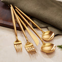 Skandia Zephyr Satin Gold 45 Piece Flatware Set