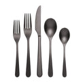 Kenbrook Black Tumbled 20 Piece Everyday Flatware Set, Service for 4