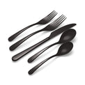 Kenbrook Black Tumbled 20 Piece Everyday Flatware Set, Service for 4