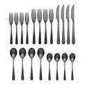 Kenbrook Black Tumbled 20 Piece Everyday Flatware Set, Service for 4