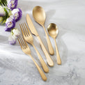 Kenbrook Champagne Tumbled 20 Piece Everyday Flatware Set, Service for 4