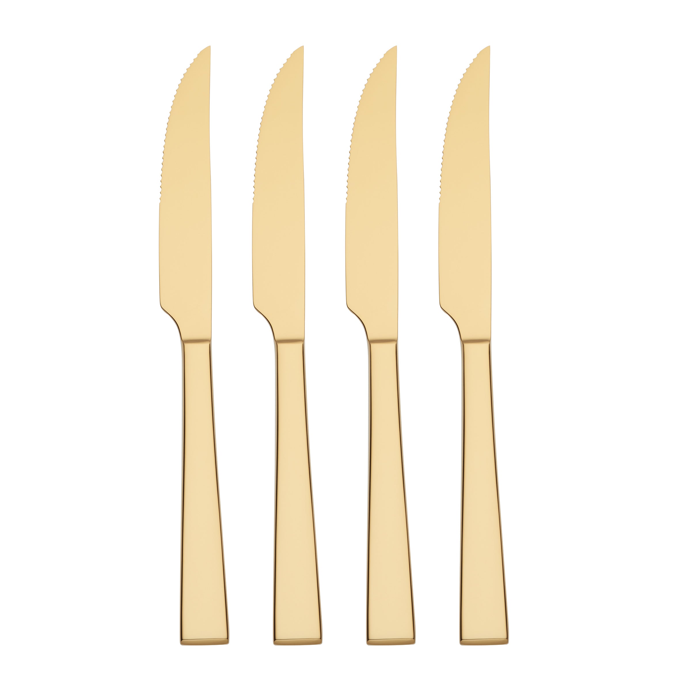 Gold Check Canape Knives - Set of 4 - ivory & birch