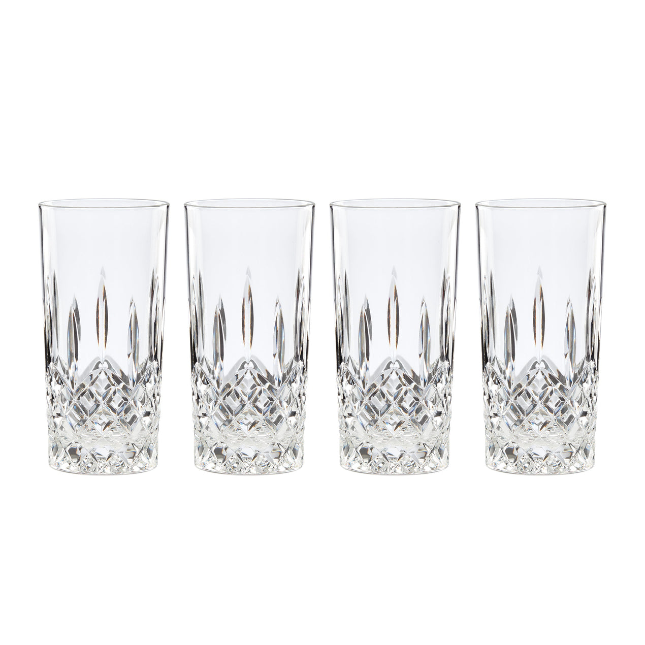 Crystal Highball Glasses, Lenox Firelight Cut Crystal sold Tumblers, 12 oz. Tall Water Glass Pair, Vintage Crystal Barware