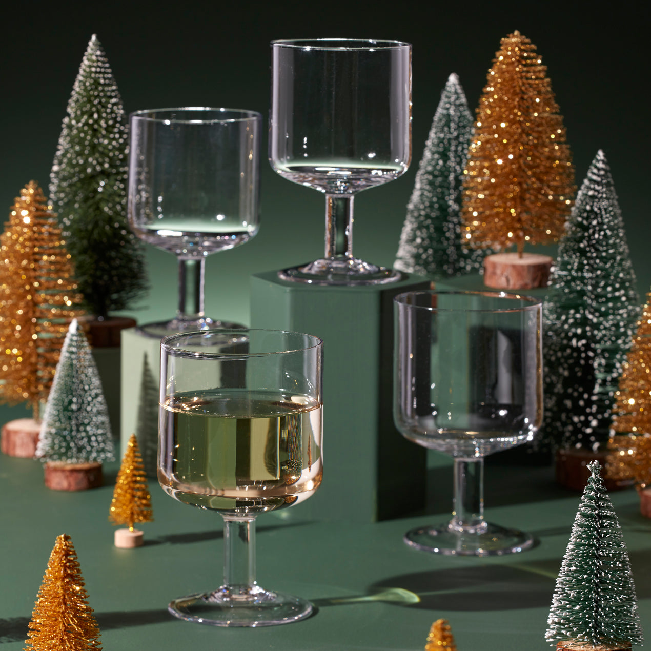 Christmas Wine Glasses Colored Glass Wine Cup Gift Box Christmas Tree  Decorated Glass Cup Goblet Christmas