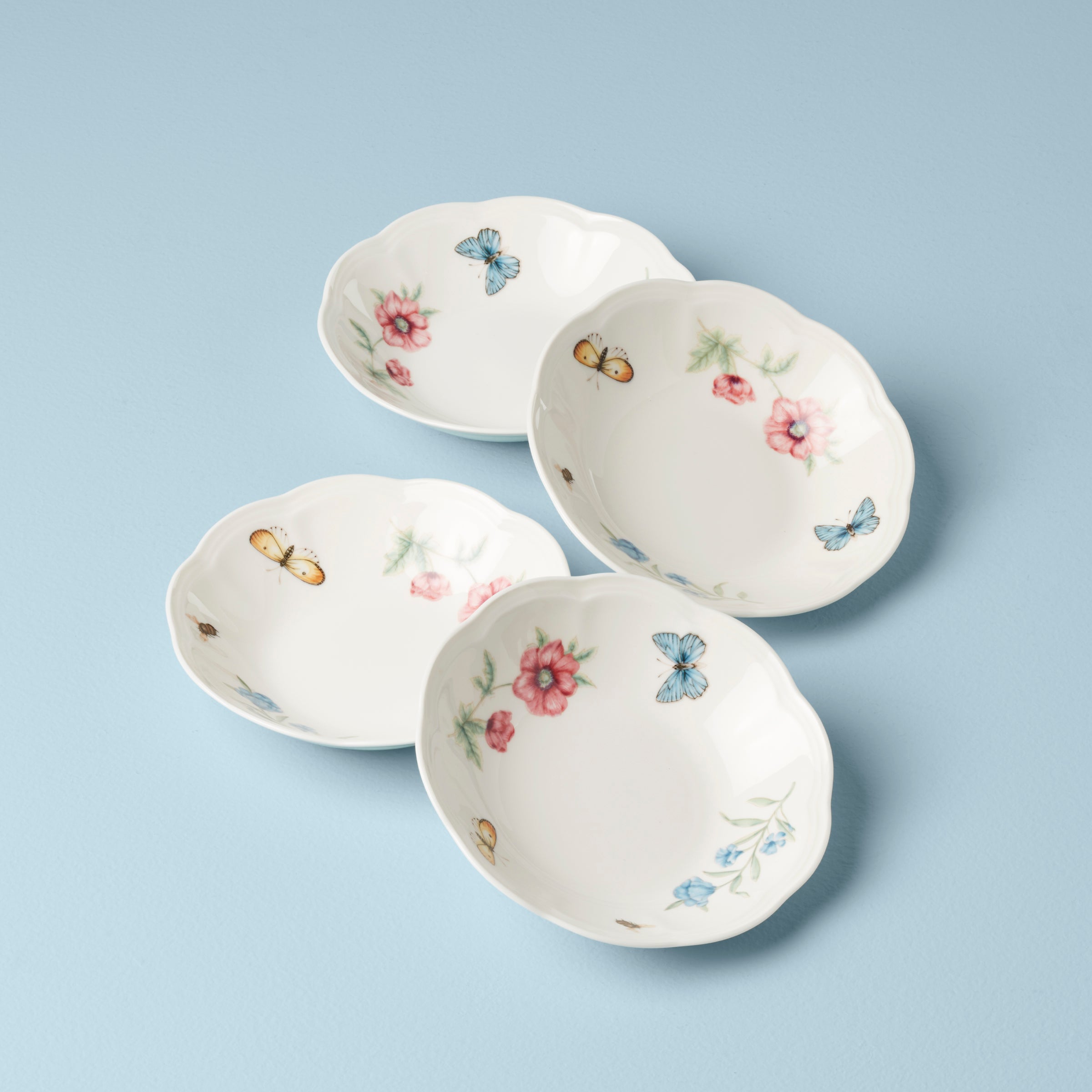 Lenox Butterfly Meadow Porcelain Fruit Bowls, Set of 4