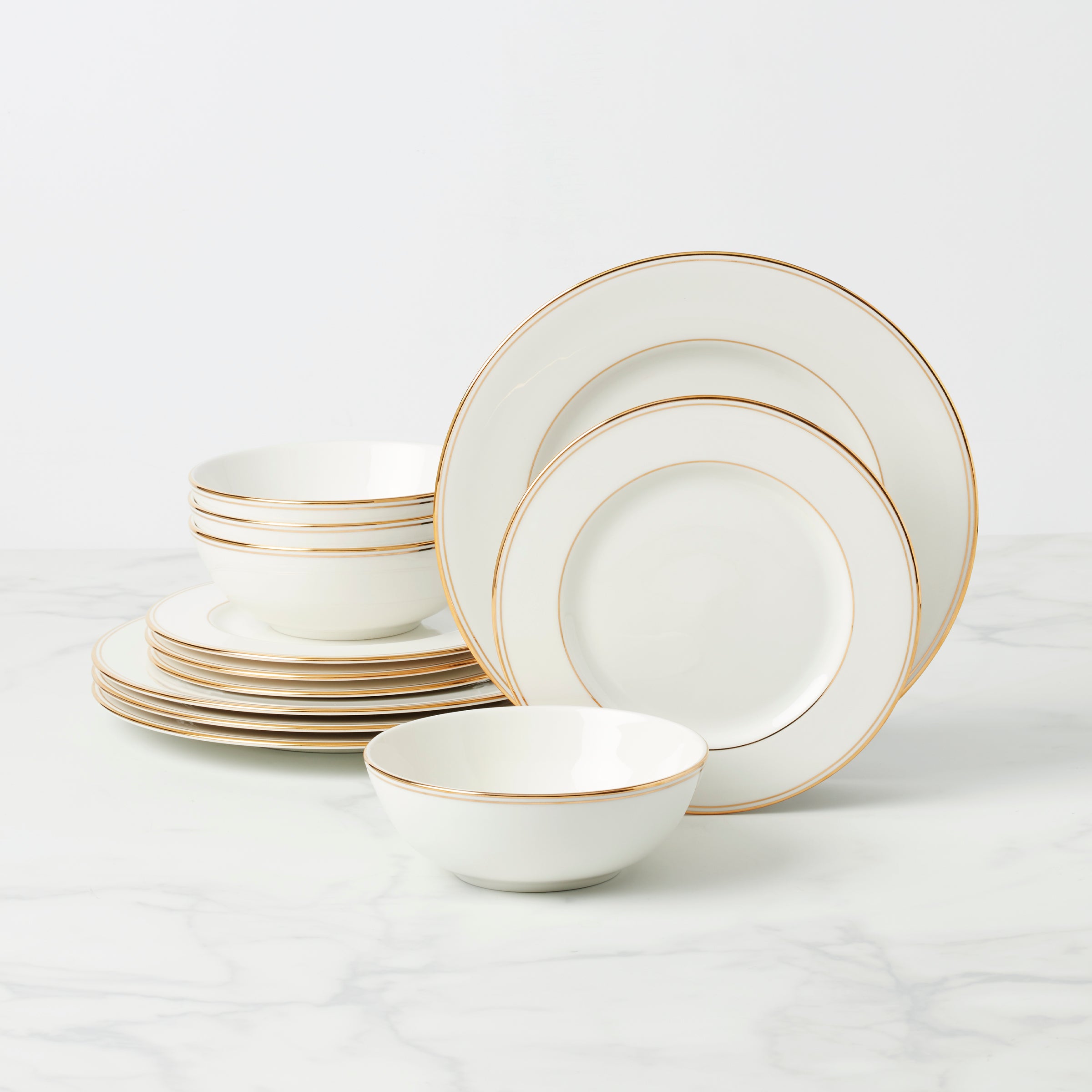 Federal Gold 12-Piece Dinnerware Set, Service for 4