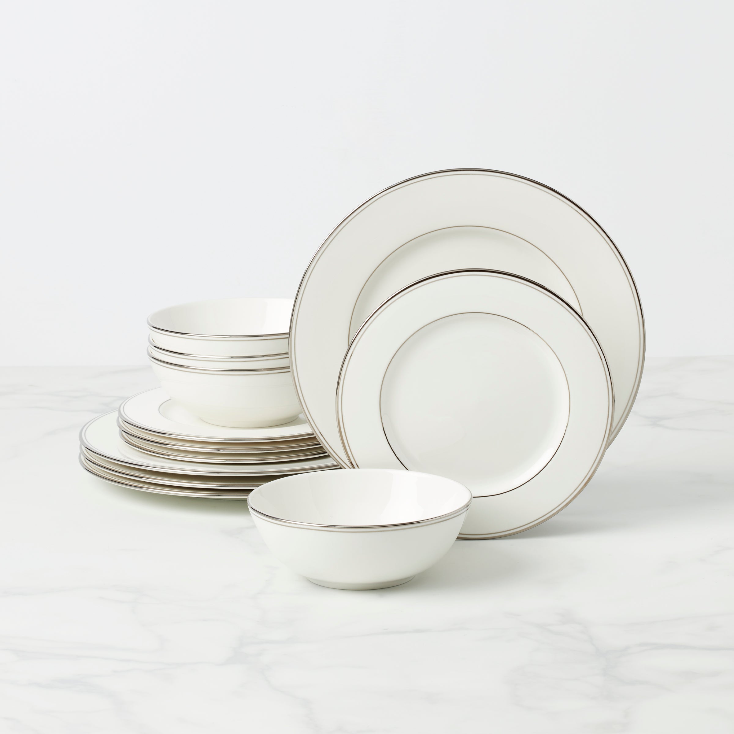 Federal Platinum 12-Piece Dinnerware Set, Service for 4