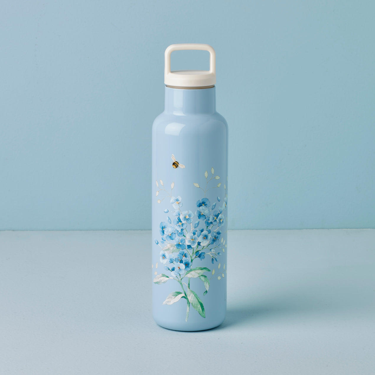 Preppy Flowers Blue Thermos Bottle