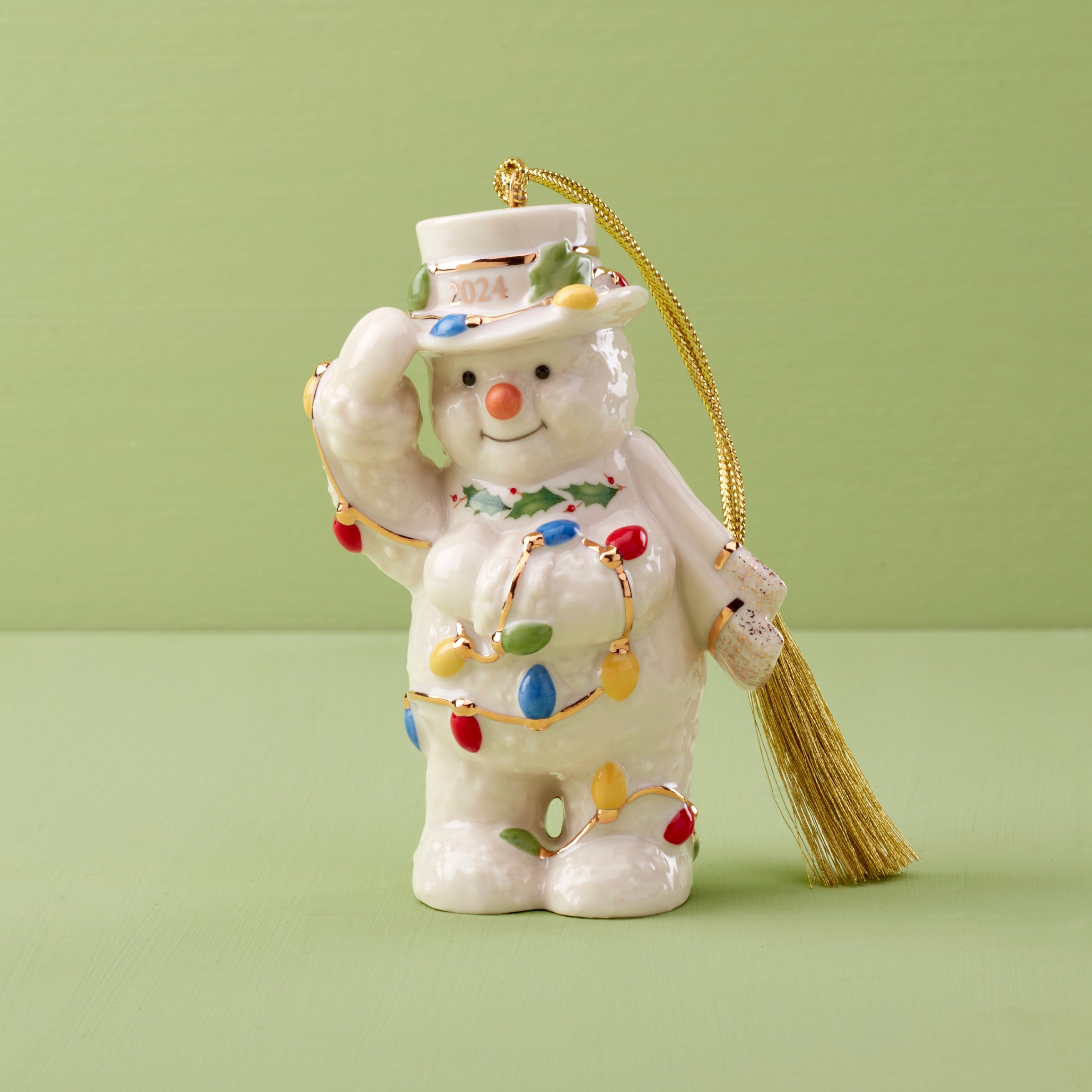 2024 Snowman With Christmas Lights Ornament Lenox Corporation