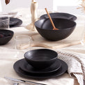 Ridge Black 12 Piece Dinnerware Set