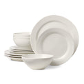 Ridge White 12 Piece Dinnerware Set