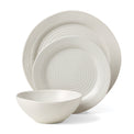 Ridge White 12 Piece Dinnerware Set