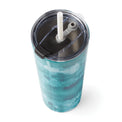 24 Oz Insulated Tumbler with Straw, Blue Tie Dye