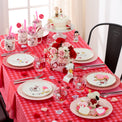 Gingham Dinner Plates, Set of 4, Pink