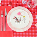 Gingham Dinner Plates, Set of 4, Pink