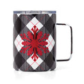 16 Oz Insulated Black Plaid Coffee Mug