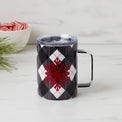 16 Oz Insulated Black Plaid Coffee Mug