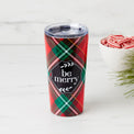 20 Oz Insulated "Be Merry" Plaid Highball Tumbler