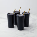 20 Oz Insulated Highball Tumblers, Set of 4, Dark Navy