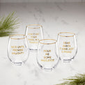 Dear Santa Stemless Wine Glasses, Set of 4