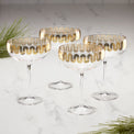 Gold Decal Coupe Glasses, Set of 4