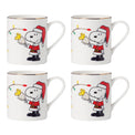 Snoopy Christmas Mugs, Set of 4