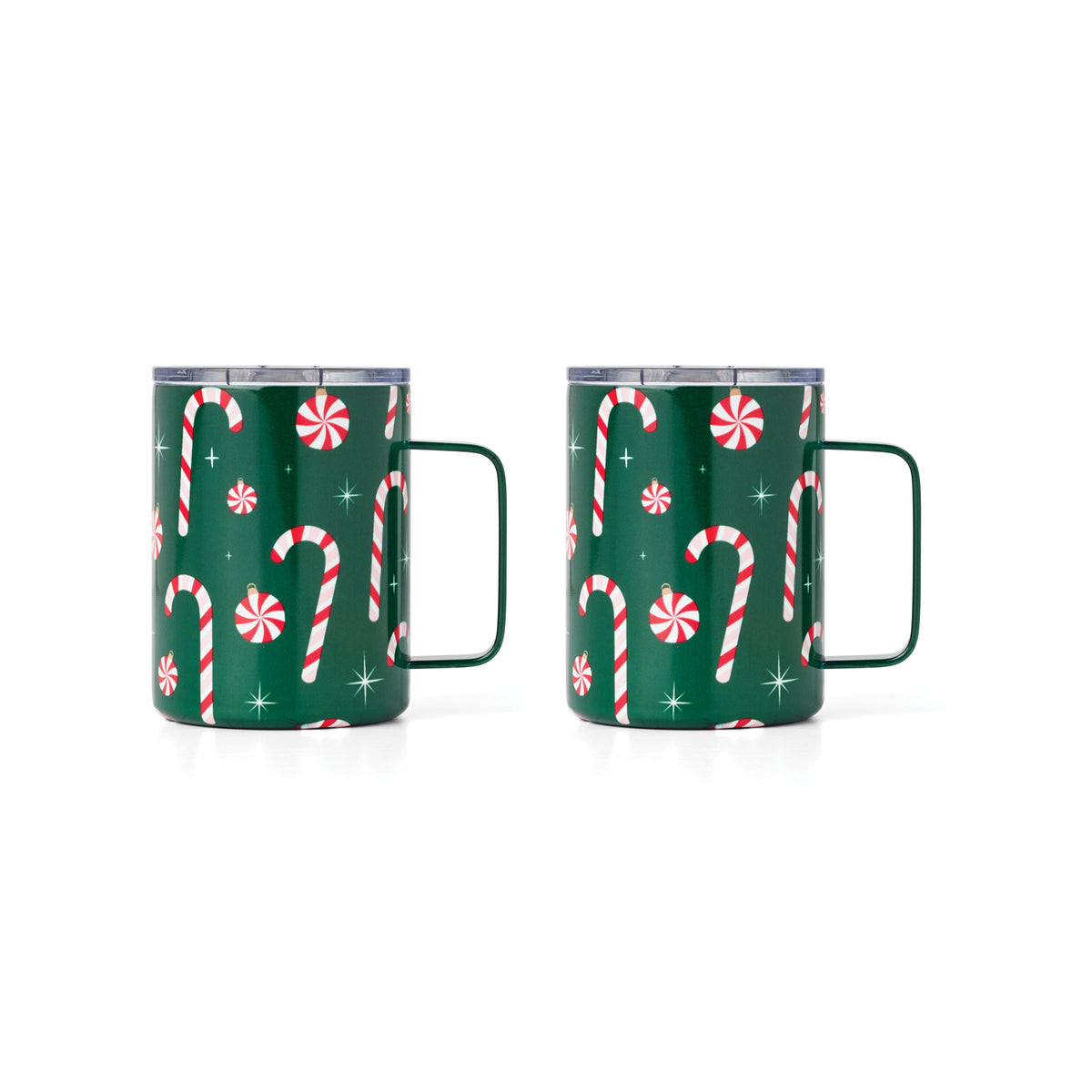 16 Oz Green Candy Cane Coffee Mugs, Set Of 2 – Lenox Corporation