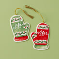 Mr. & Mrs. Mitten Ornaments, Set of 2