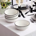 24 Seven Black Rim 12-Piece Dinnerware Set