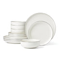 24 Seven Black Rim 12-Piece Dinnerware Set