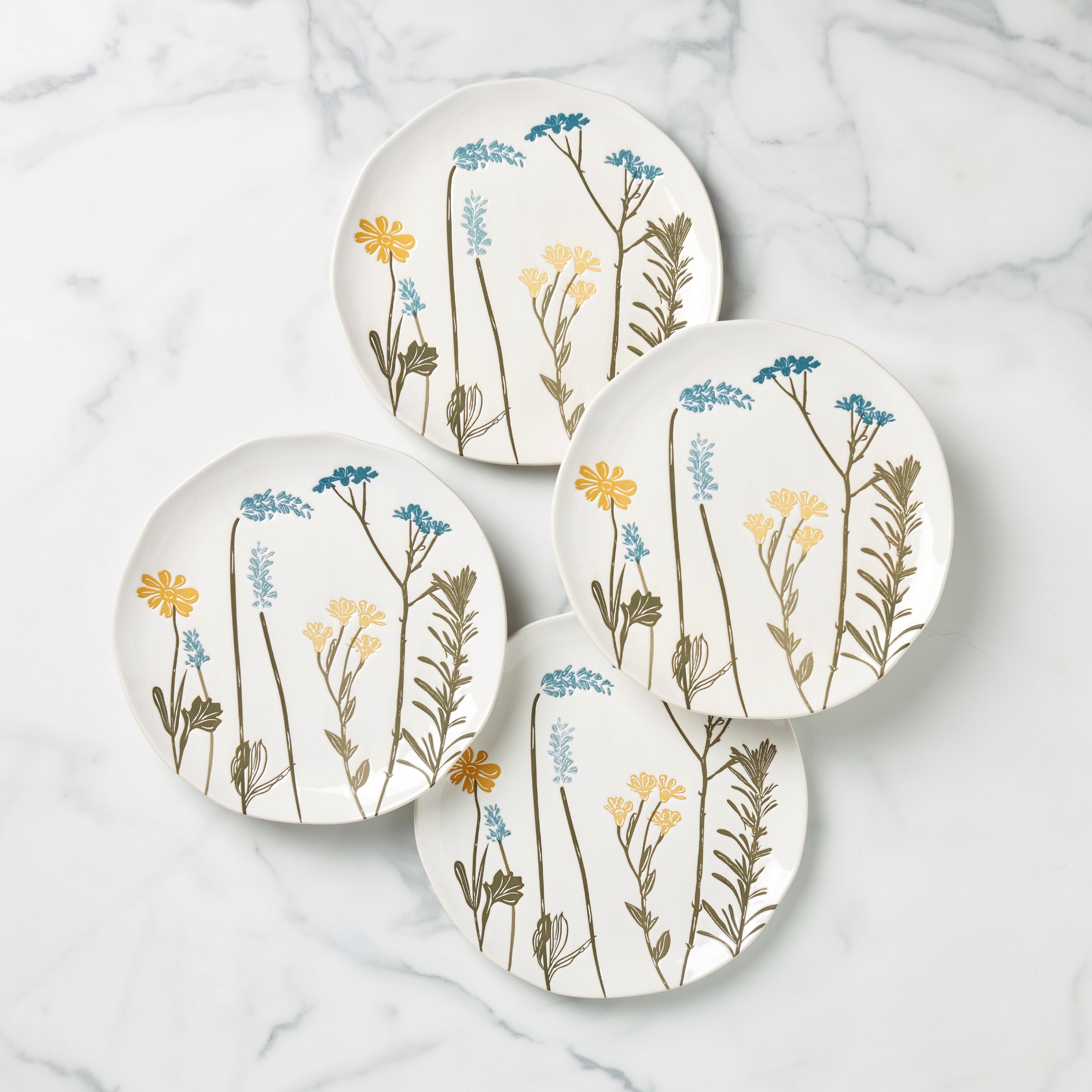 Wildflowers Accent Plates, Set of 4